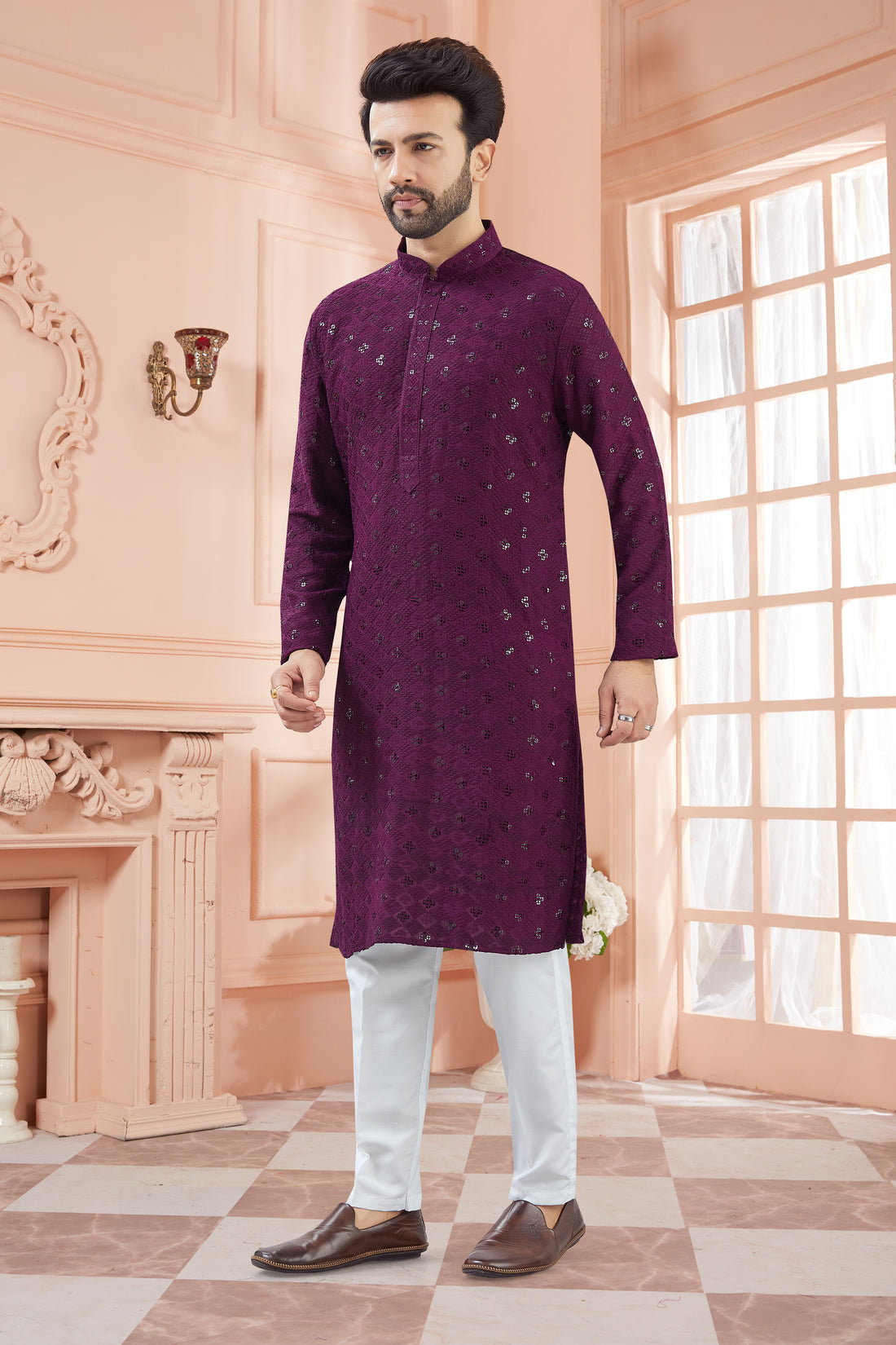 Mens Tiki Resham Kurta Set