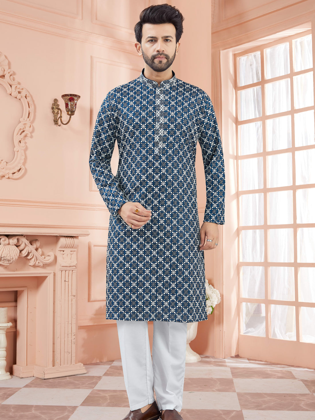 Mens Tiki Resham Kurta Set