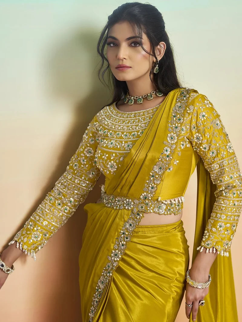 Aishika Crepe Satin Saree