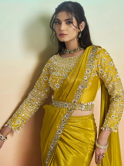 Aishika Crepe Satin Saree
