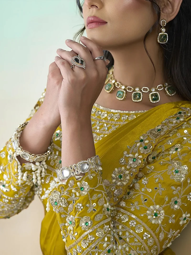 Aishika Crepe Satin Saree