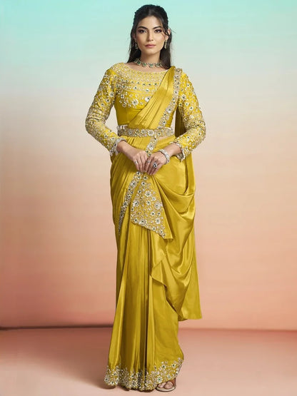 Aishika Crepe Satin Saree