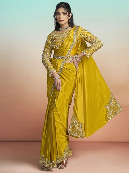 Aishika Crepe Satin Saree