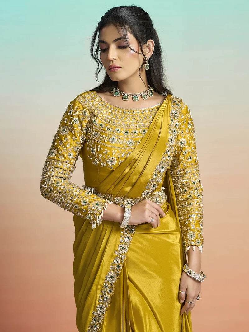 Aishika Crepe Satin Saree