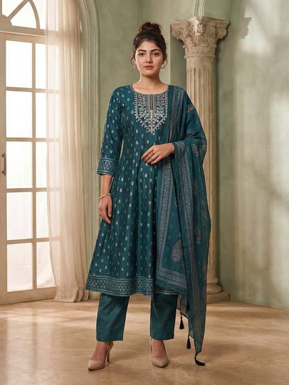Diya Printed Flair Suit