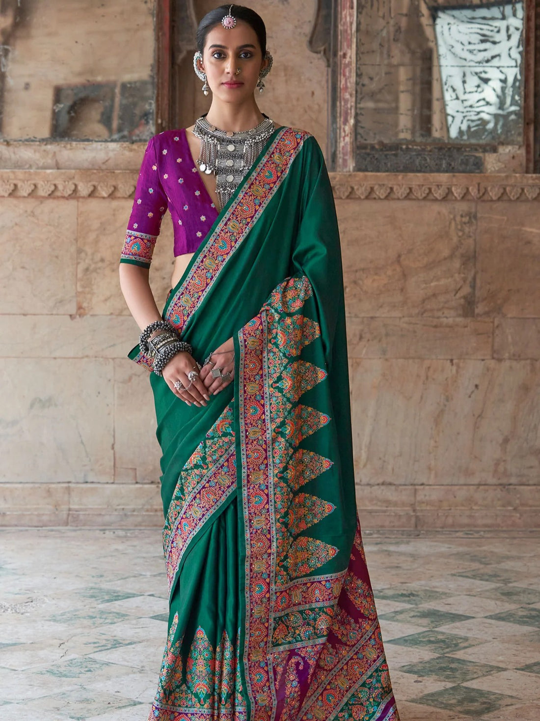 Chaitri Silk Printed Saree - Roop Darshan
