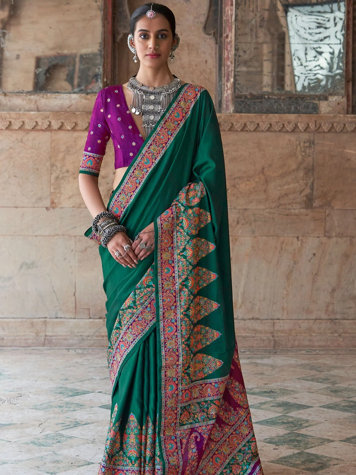 Chaitri Silk Printed Saree - Roop Darshan