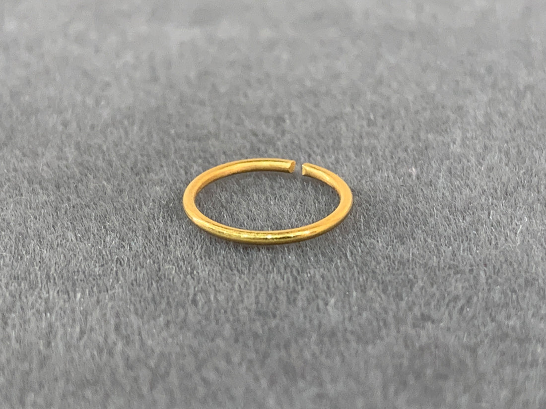 22ct Gold Plain Nose Ring - Roop Darshan