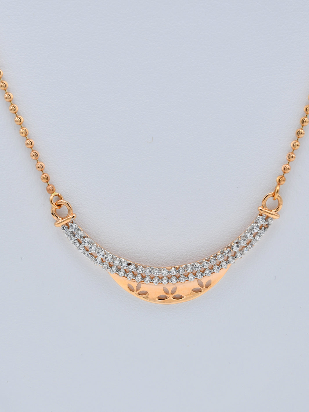 18ct Rose Gold CZ Fancy Chain - Roop Darshan