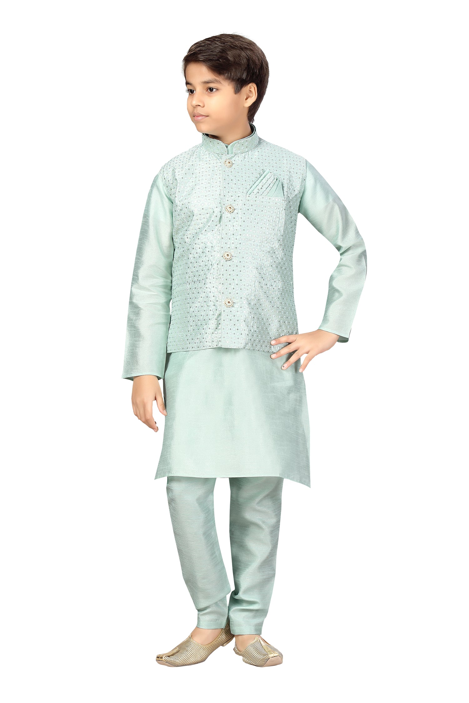 Boys Kurta Payjama With Jacket - Roop Darshan