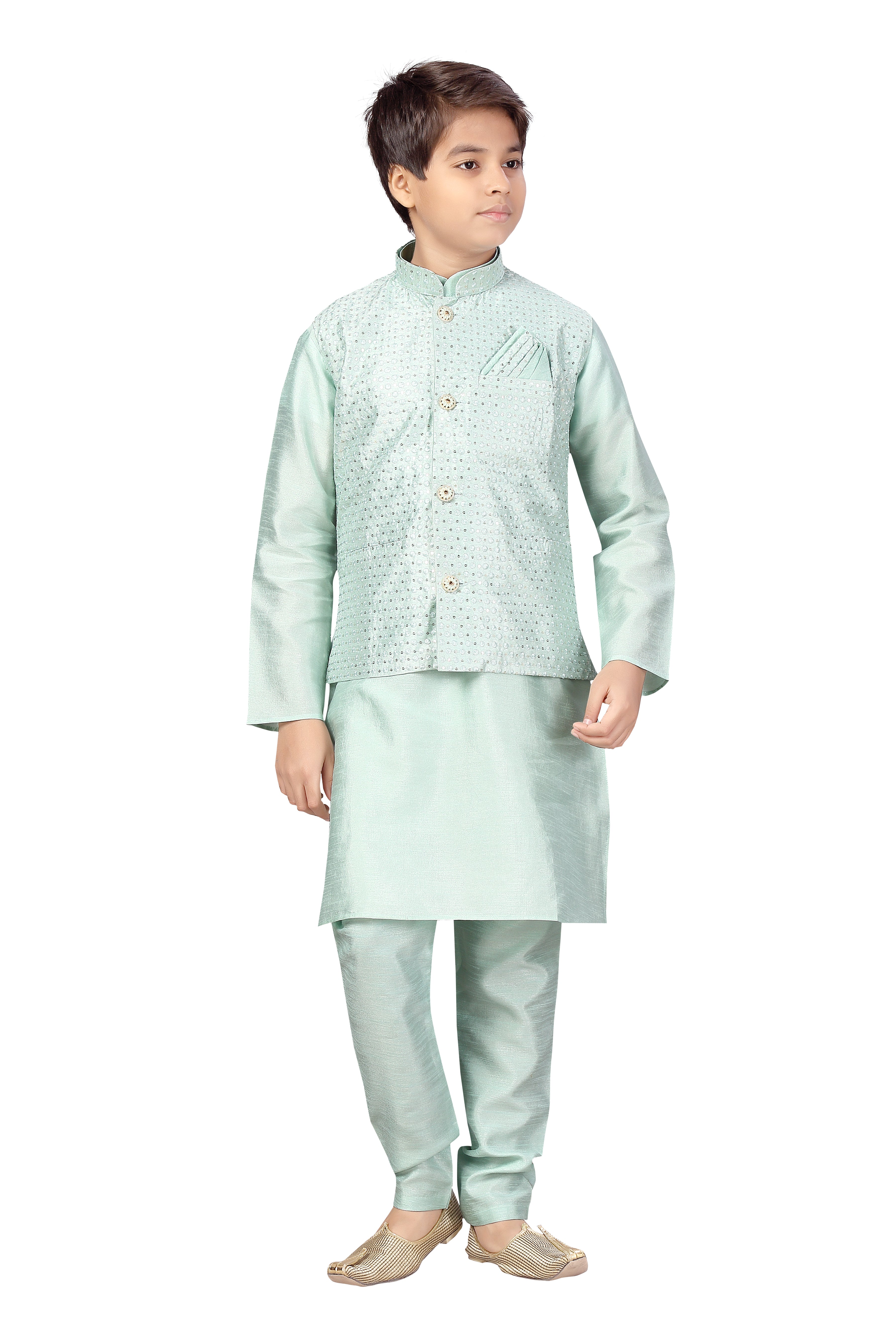 Boys Kurta Payjama With Jacket - Roop Darshan