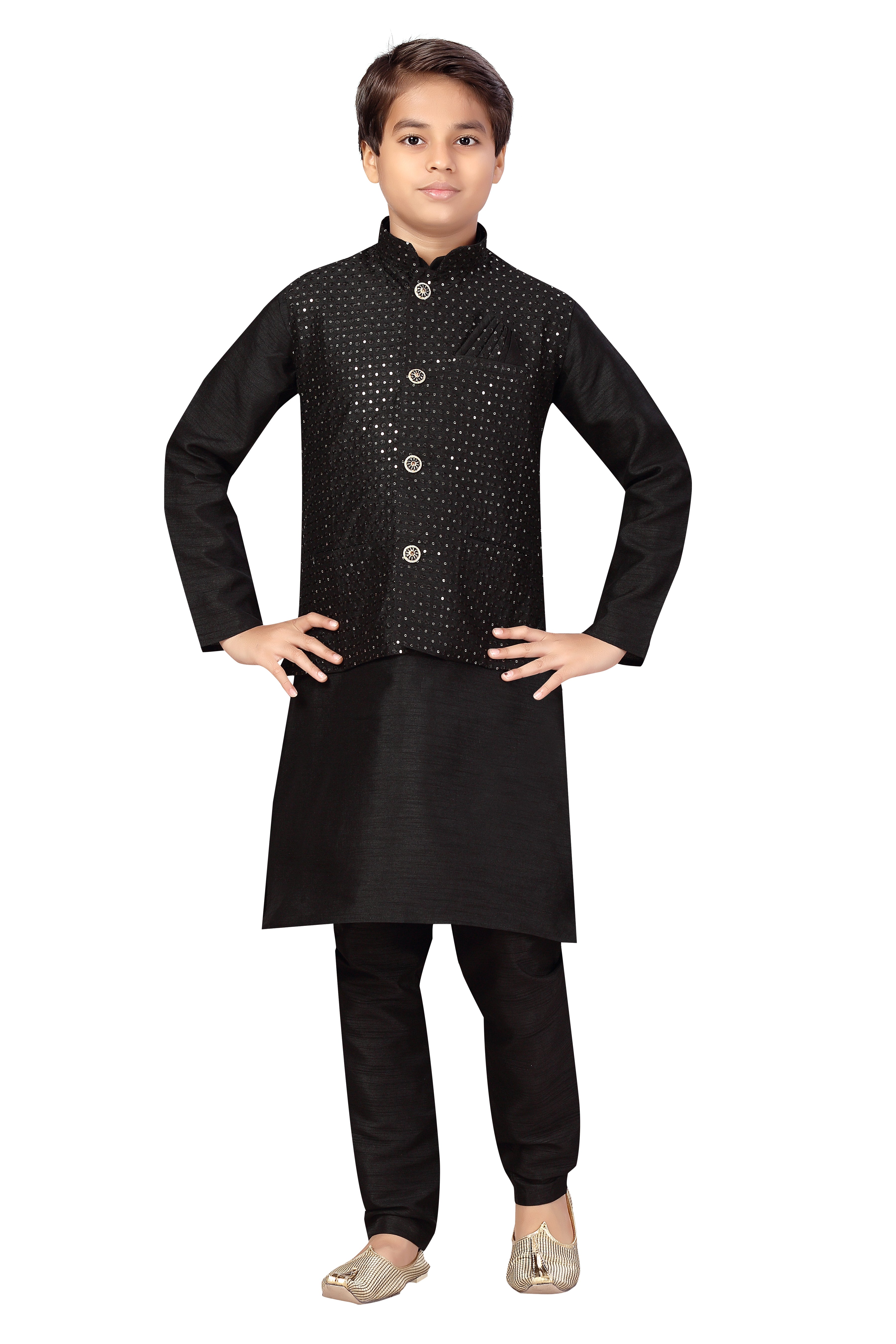 Boys Kurta Payjama With Jacket - Roop Darshan