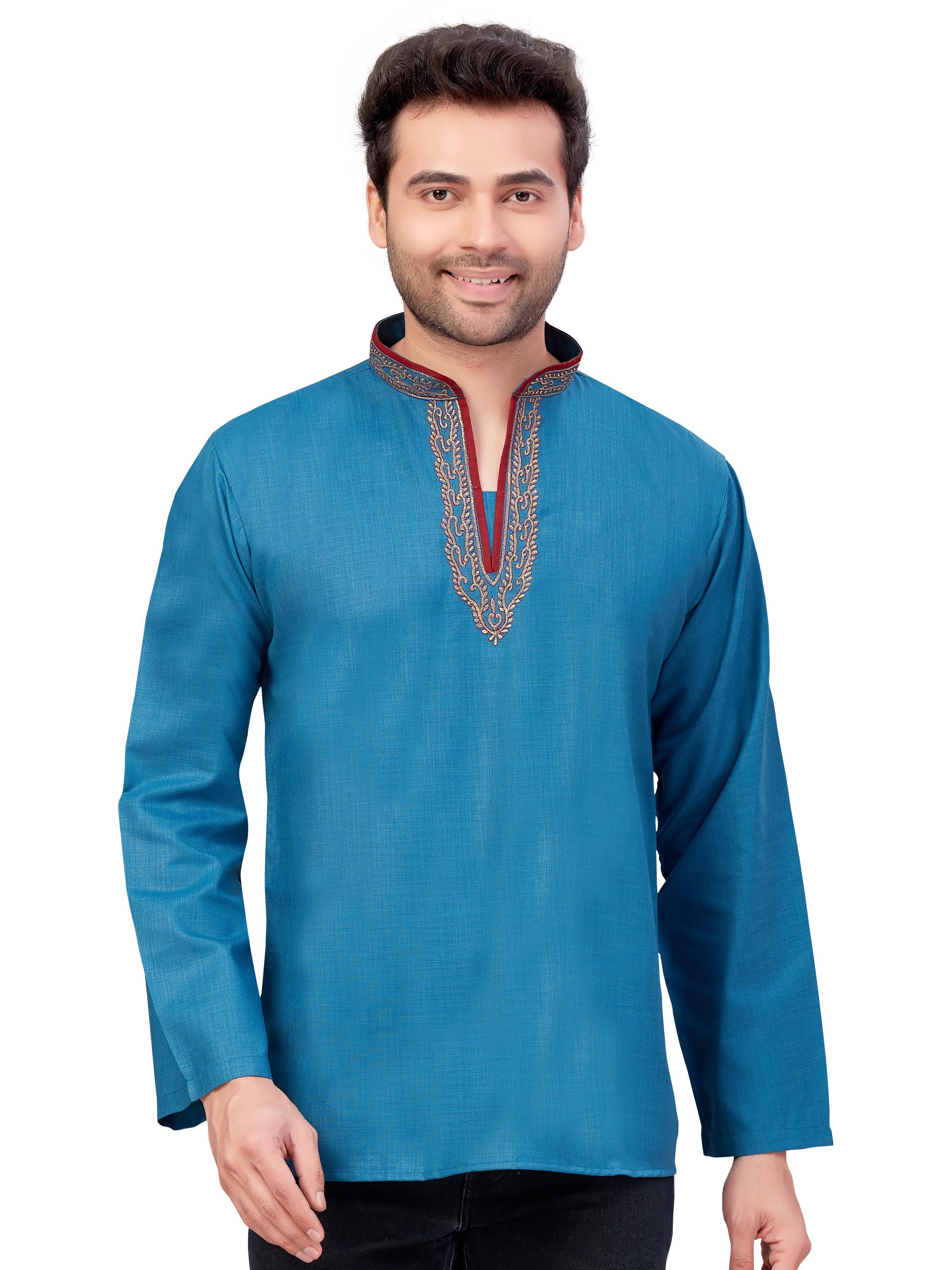 Mens Embroidered Kurti - Roop Darshan