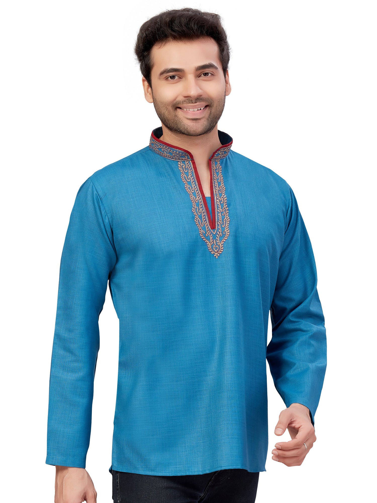 Mens Embroidered Kurti - Roop Darshan