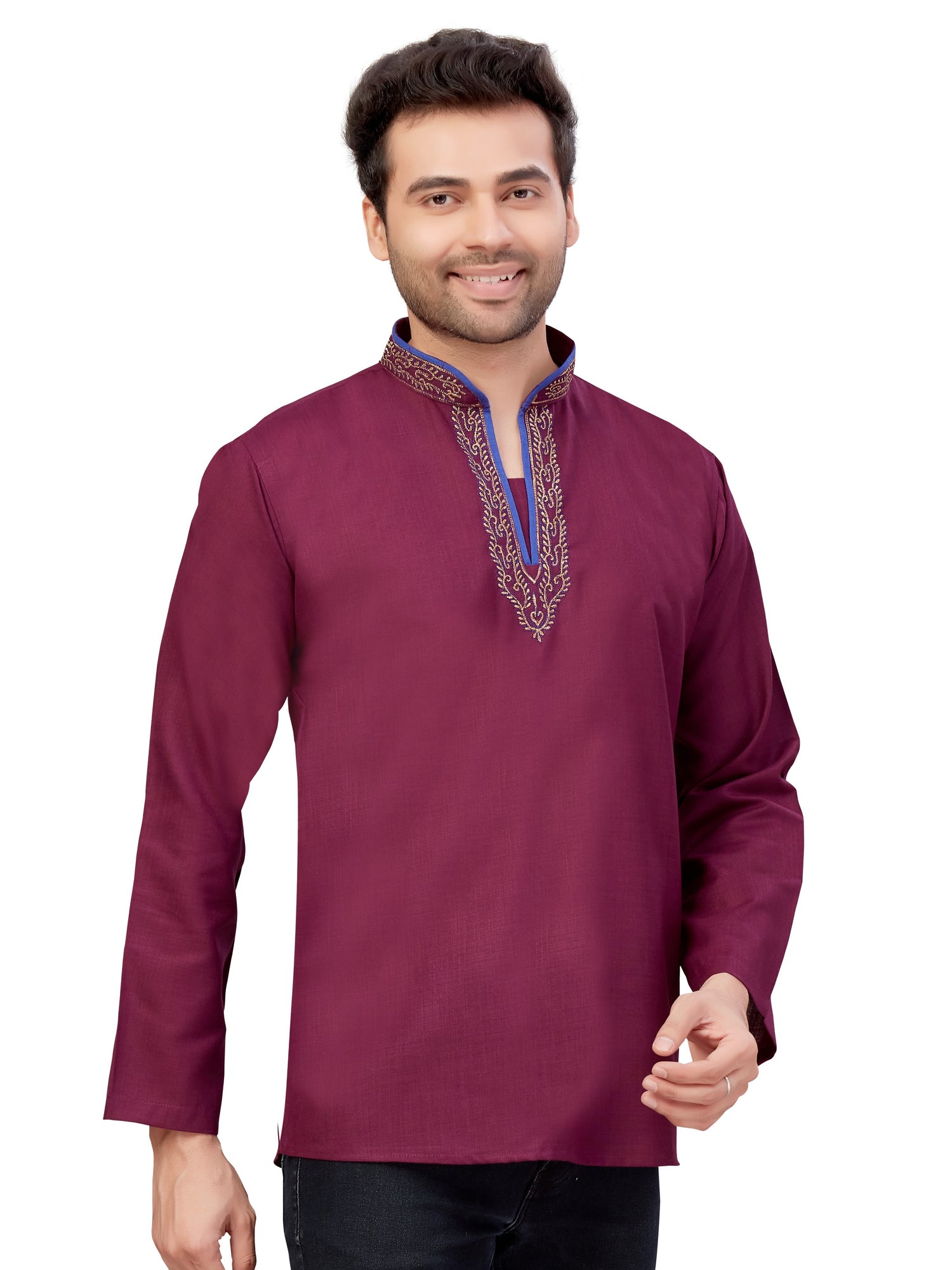 Mens Embroidered Kurti - Roop Darshan