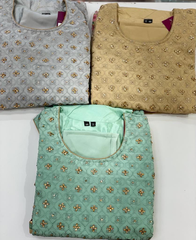 Aneri Georgette Straight churidar - Roop Darshan